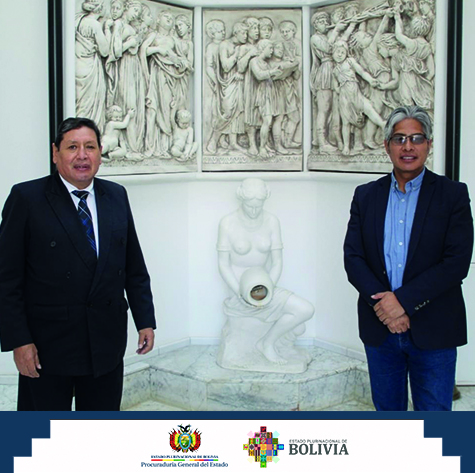 El Presidente de la Fundación Cultural BCB, Luis Oporto Ordóñez, recibió la grata visita del Procurador General del Estado, Wilfredo Chavez Serrano.