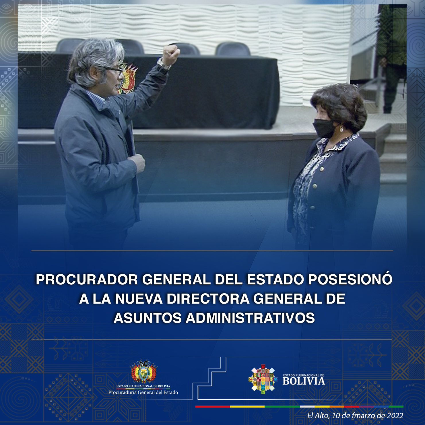 El procurador general del Estado, Wilfredo Chávez Serrano, posesionó hoy a Herlinda Sulema Castro Socompi como Directora General de Asuntos Administrativos (DGAA) de la Procuraduría General del Estado (PGE).
