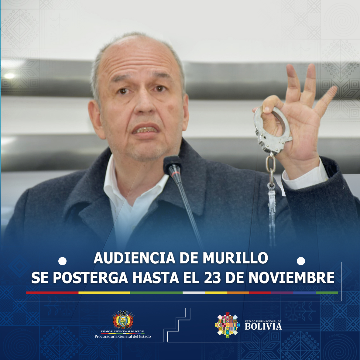 Audiencia de Murillo se posterga hasta el 23 de noviembre