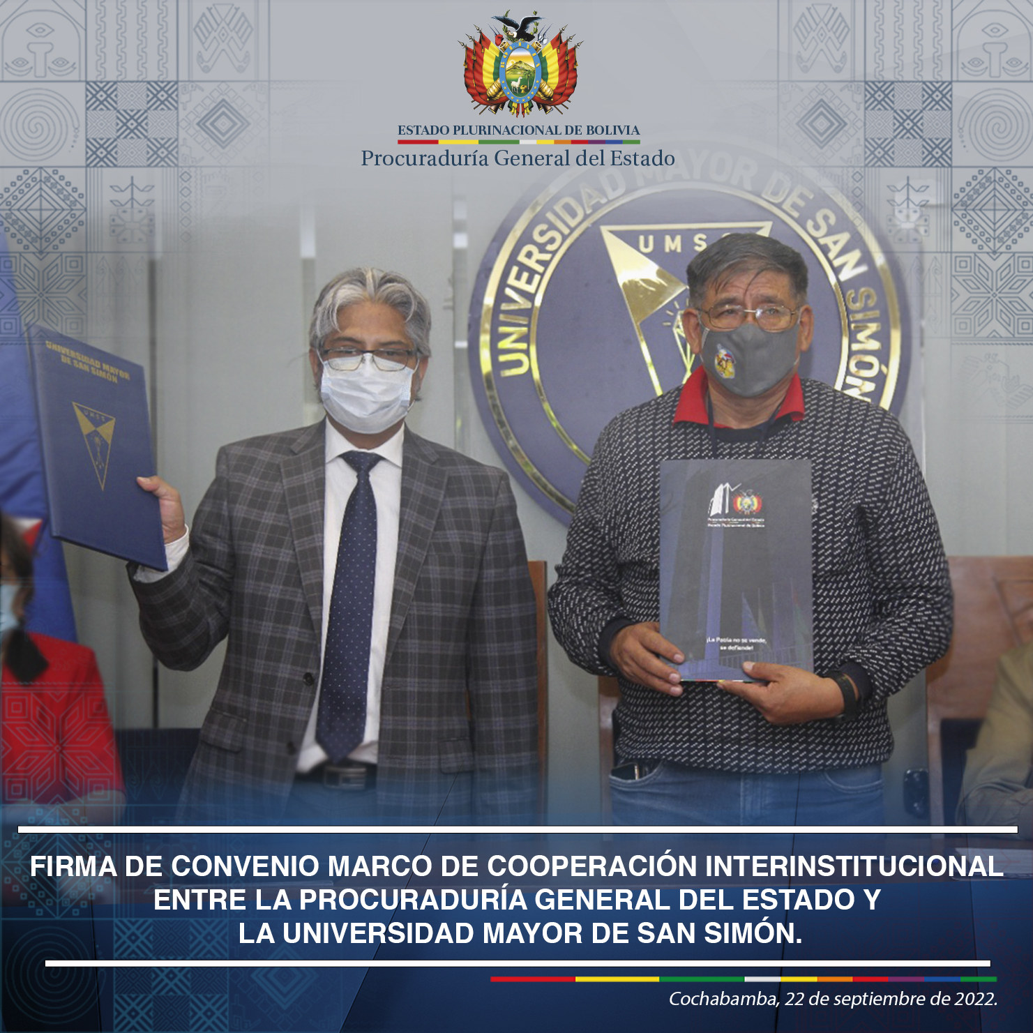 Procuraduría General del Estado y la UMSS  firman Convenio de Cooperación Interinstitucional
