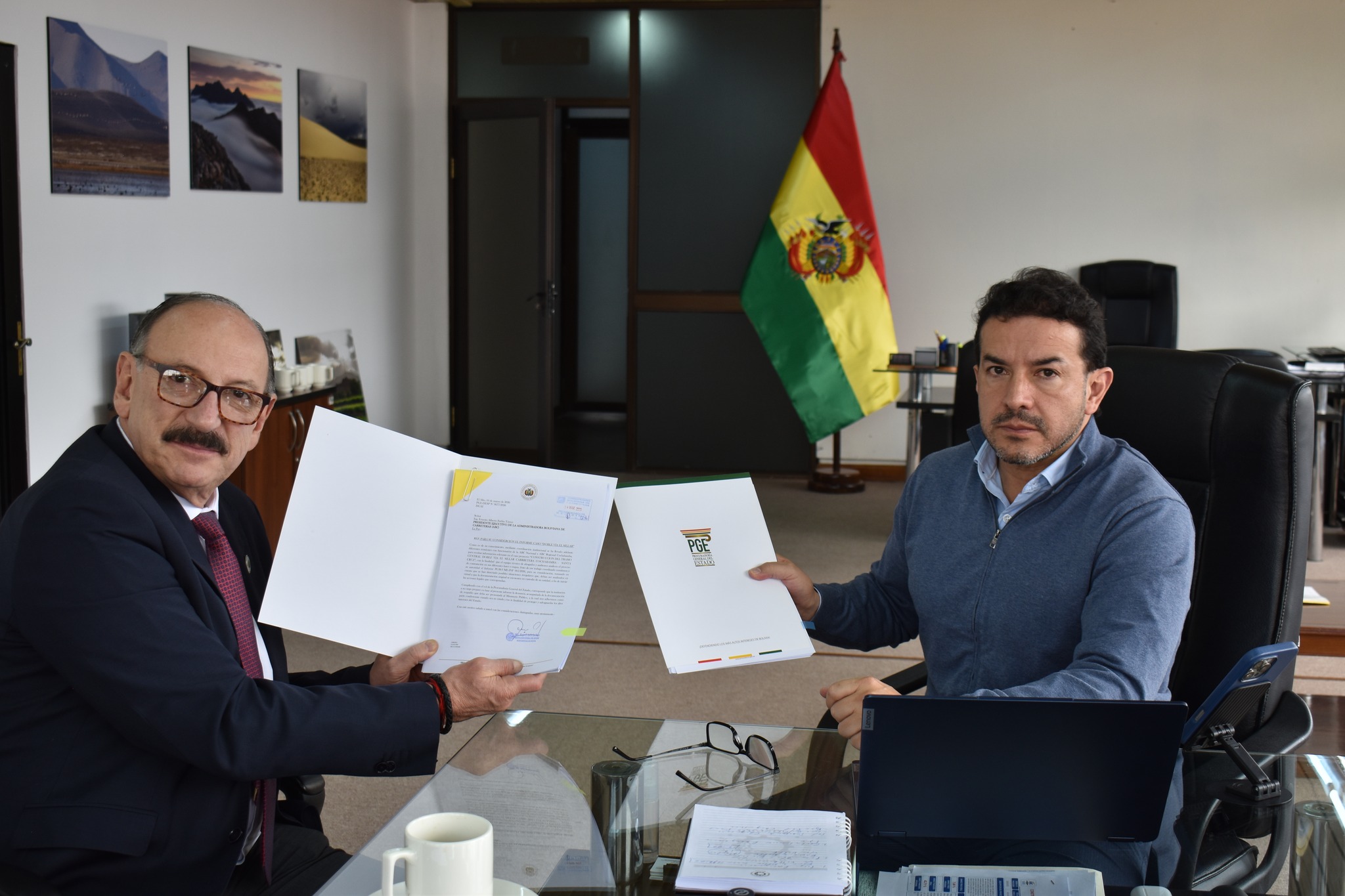 PROCURADURÍA GENERAL DEL ESTADO ENTREGÓ INFORME SOBRE PRYECTO “EL SILLAR” A LA ADMINISTRADORA BOLIVIANA DE CARRETERAS